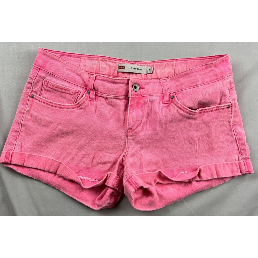Levi’s Distressed Hot Pink Festival Concert Shorty Short Size 7